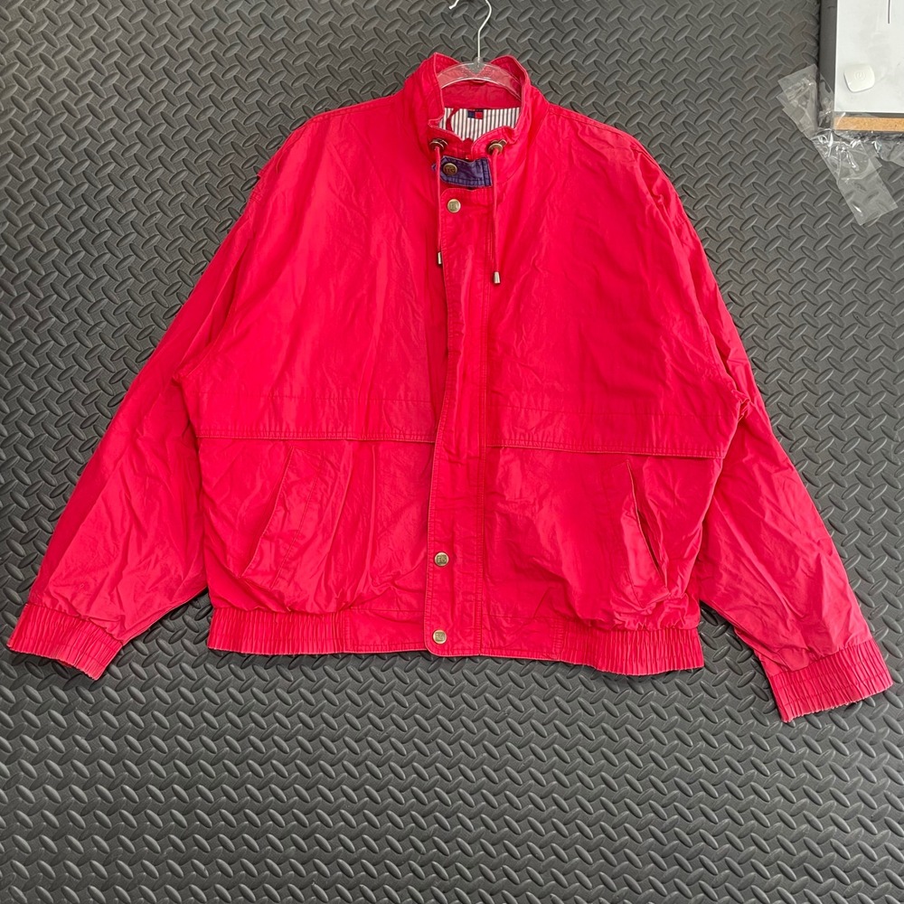 Vintage Field FG Gear‎ Red Bomber Full Zip Up Button Up Jacket Men's Size L